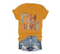 Camiseta Básica para Mujer con Cuello Redondo y Manga Corta en Tejido y Transpirable para un Estilo Casual y Cómodo en tu Vida Diaria (Yellow, M)