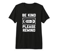 Camiseta Be Kind, Please Rewind con Texto Divertido VHS Cinta Retro Camiseta Premium