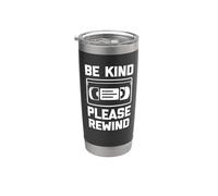 Camiseta Be Kind, Please Rewind con texto divertido VHS cinta retro Vaso térmico de acero inoxidable de doble pared