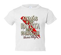 Camiseta bebé además de ser Rayista soy un padrazo futbolero de Vallecas - Blanco, 1 año