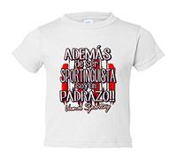 Camiseta bebé además de ser Sportinguista soy un padrazo futbolero de Gijón - Blanco, 1 año