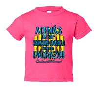 Camiseta bebé además de ser Submarino Amarillo soy un padrazo para aficionado al fútbol de Villarreal - Rosa, 2 años