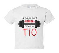 Camiseta bebé de mayor haré culturismo como mi Tio - Blanco, 1 año