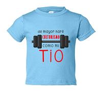 Camiseta bebé de mayor haré culturismo como mi Tio - Celeste, 1 año