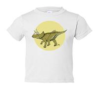 Camiseta bebé Dinozoico Triceratops Feliz - Blanco, 2 años