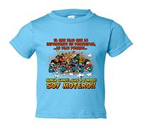Camiseta bebé El que dijo que lo importante es participar gas a fondo soy motero - Celeste, 1 año