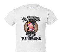 Camiseta bebé el trono es de niña personalizable con nombre - Blanco, 2 años