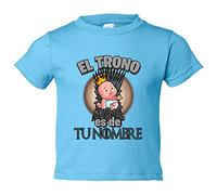 Camiseta bebé el trono es de niño personalizable con nombre - Celeste, 2 años