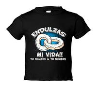 Camiseta bebé endulzas mi vida personalizable con nombre - Negro, 2 años