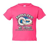 Camiseta bebé endulzas mi vida personalizable con nombre - Rosa, 2 años