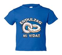 Camiseta bebé endulzas mi vida San Valentín - Azul Royal, 2 años