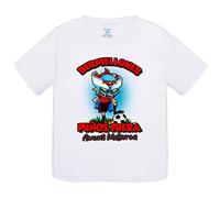 Camiseta bebé frase Bermellones puños fuera parodia robot de los 80 para nostálgicos futboleros de Mallorca - Blanco, 1 año