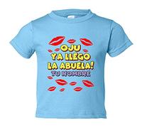 Camiseta bebé frase divertida oju ya llegó la abuela personalizable con nombre - Celeste, 2 años
