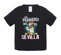 Camiseta bebé frase el primero del Sevilla para hincha de su equipo de fútbol - Negro, 1 año