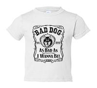 Camiseta bebé frase perro raza Alaskan Malamute Bad dog as bad as I wanna be - Blanco, 2 años