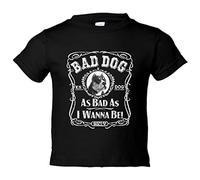 Camiseta bebé frase perro raza American Bully Bad dog as bad as I wanna be - Negro, 2 años