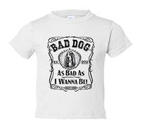 Camiseta bebé frase perro raza Basset Hound Bad dog as bad as I wanna be - Blanco, 1 año