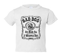 Camiseta bebé frase perro raza Bobtail Bad dog as bad as I wanna be - Blanco, 2 años