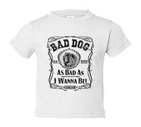 Camiseta bebé frase perro raza Chow Chow Bad dog as bad as I wanna be - Blanco, 1 año