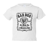 Camiseta bebé frase perro raza Golden Retriever corredor Bad dog as bad as I wanna be - Blanco, 2 años