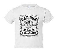 Camiseta bebé frase perro raza Jack Russell Bad dog as bad as I wanna be - Blanco, 2 años