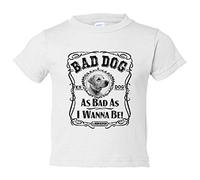 Camiseta bebé frase perro raza Labrador Bad dog as bad as I wanna be - Blanco, 2 años