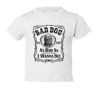 Camiseta bebé frase perro raza Pitbull Bad dog as bad as I wanna be - Blanco, 2 años