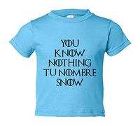 Camiseta bebé frase personalizable Pon Tu Nombre ejemplo You Know Nothing Carlos Snow - Celeste, 2 años