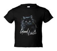 Camiseta bebé gato negro buena suerte Good Luck - Negro, 1 año