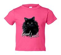 Camiseta bebé gato negro buena suerte Good Luck - Rosa, 1 año