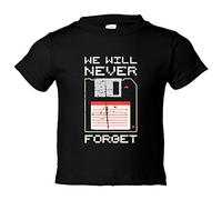 Camiseta bebé Geek informático disquete Never Forget - Negro, 1 año
