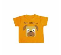 Camiseta bebé "Hoy estoy... contento" color Naranja