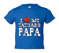 Camiseta bebé I Love mi tatuado papá - Azul Royal, 2 años
