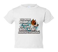 Camiseta bebé I love my American Staffordshire raza perro - Blanco, 1 año