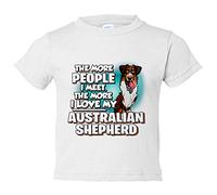 Camiseta bebé I love my Australian Shepherd raza perro - Blanco, 2 años