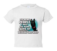 Camiseta bebé I love my Belgian Shepherd raza perro - Blanco, 1 año