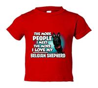 Camiseta bebé I love my Belgian Shepherd raza perro - Rojo, 2 años
