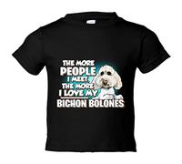 Camiseta bebé I love my Bichon Bolones raza perro - Negro, 2 años