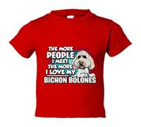 Camiseta bebé I love my Bichon Bolones raza perro - Rojo, 2 años