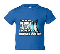 Camiseta bebé I love my Border Collie raza perro - Azul Royal, 2 años