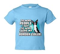 Camiseta bebé I love my Border Collie raza perro - Celeste, 1 año