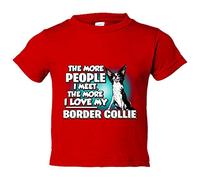 Camiseta bebé I love my Border Collie raza perro - Rojo, 2 años