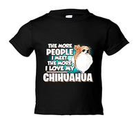 Camiseta bebé I love my Chihuahua long hair raza perro - Negro, 2 años