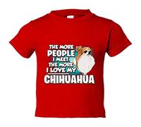 Camiseta bebé I love my Chihuahua long hair raza perro - Rojo, 2 años