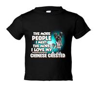 Camiseta bebé I love my Chinese Crested mascota raza perro - Negro, 2 años