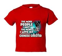 Camiseta bebé I love my Chinese Crested mascota raza perro - Rojo, 2 años