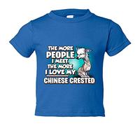 Camiseta bebé I love my Chinese Crested raza perro - Azul Royal, 2 años