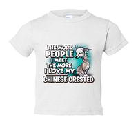 Camiseta bebé I love my Chinese Crested raza perro - Blanco, 1 año