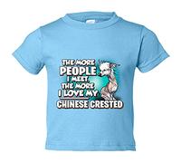 Camiseta bebé I love my Chinese Crested raza perro - Celeste, 2 años