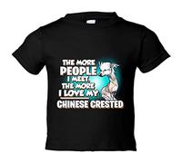 Camiseta bebé I love my Chinese Crested raza perro - Negro, 2 años